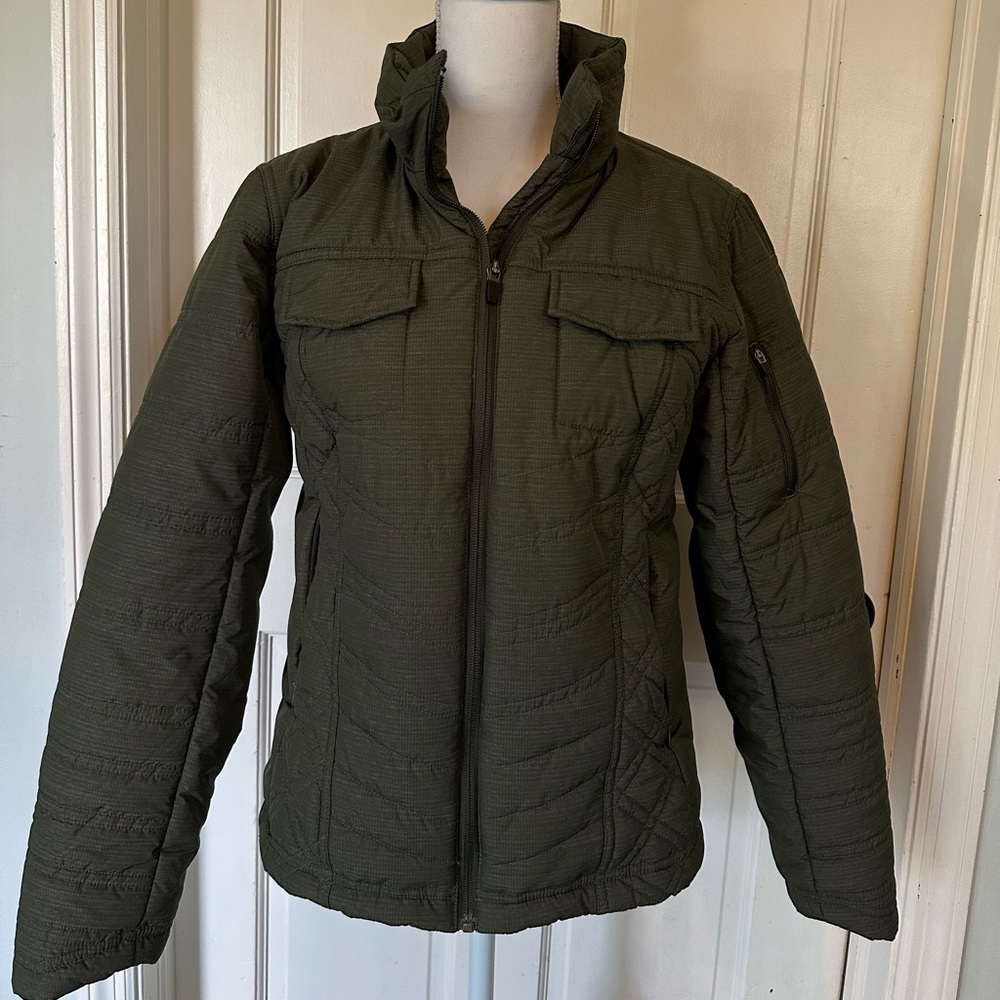 Title Nine Green Full Zip Light Quilted‎ Puffer Jacket Size Medium